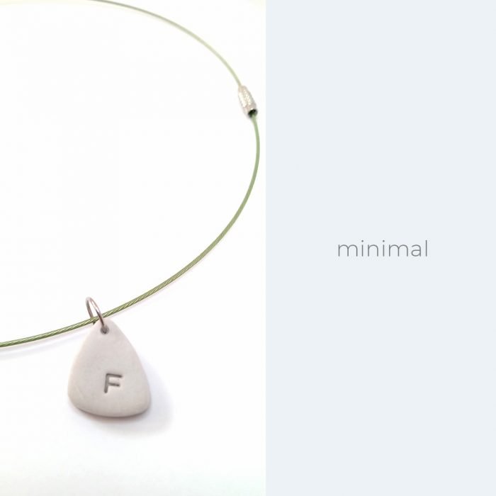 Choker necklace with personalized initial, Model PV15