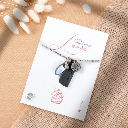 Necklace with personalized name in color, Model PV08