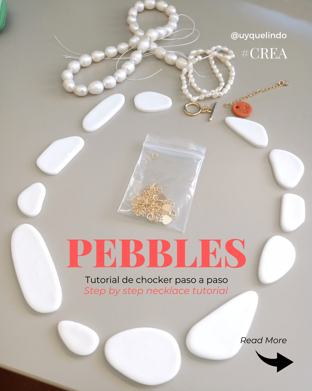 Collar Pebbles el tutorial by UY QUE LINDO